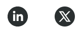 Logo et liens LinkedIn et X