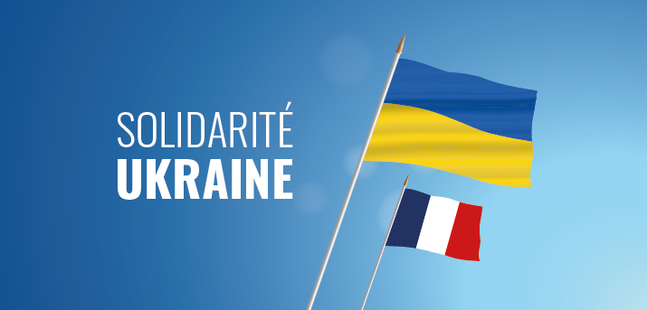 Solidarité Ukraine - drapeaux Ukraine et France