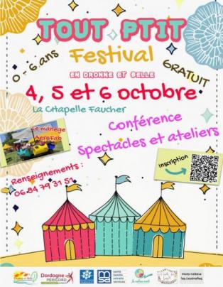 Conférence spectacles et ateliers les 4, 5 et 6 octobre 2024 à La Chapelle Faucher.