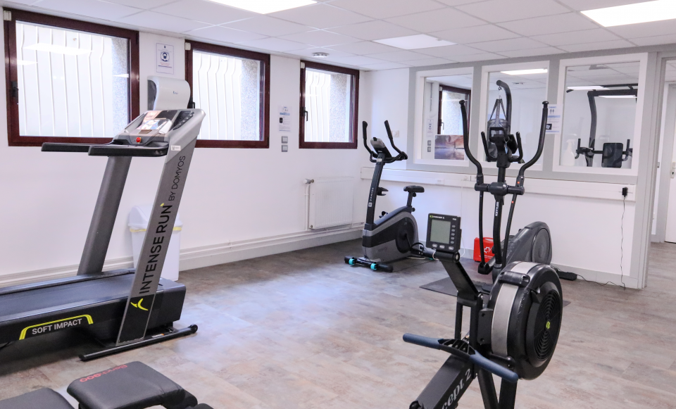 Salle de sport réservée aux employés à la Caf de l'Eure.
