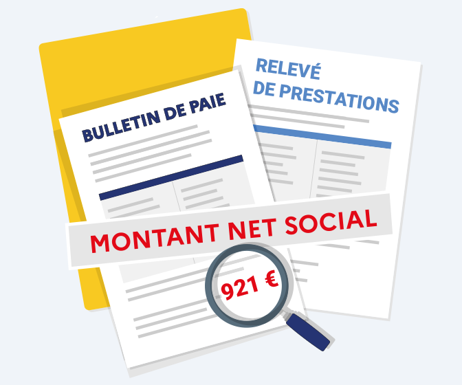 Illustration du montant net social