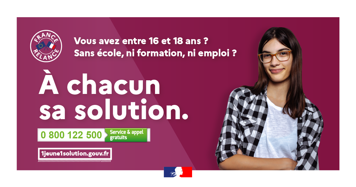 "Vous avez entre 16 et 18 ans , Sans école, ni formation, ni emploi ? A chacun sa solution"