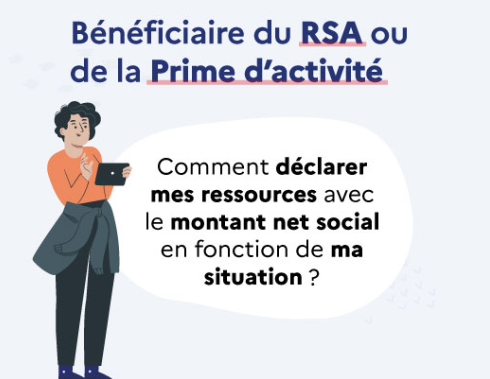 Bénéficiaires de la prime d'activité et du RSA : déclarer le Montant Net Social !