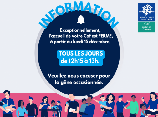 Fermeture accueil Caf