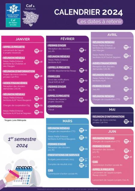 infographie du calendriers du 1er semestre